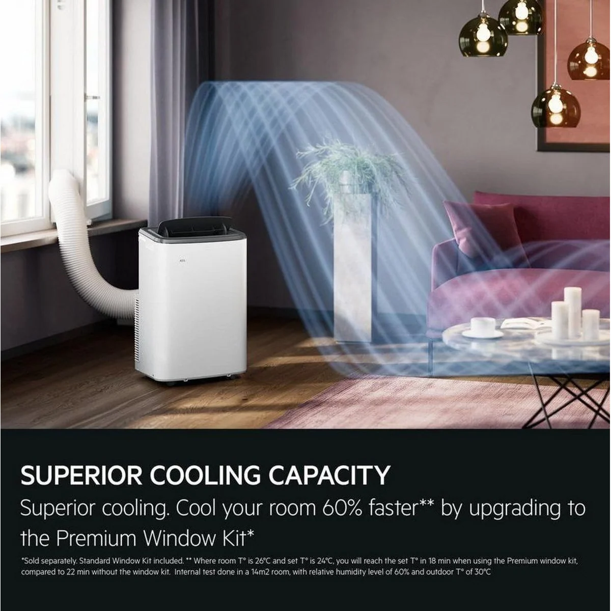 AEG AXP34U338CW Klimagerät, Multifunktionale Kühl- und Heizlösung — 12000 BTU, WLAN, Digitalsteuerung 2