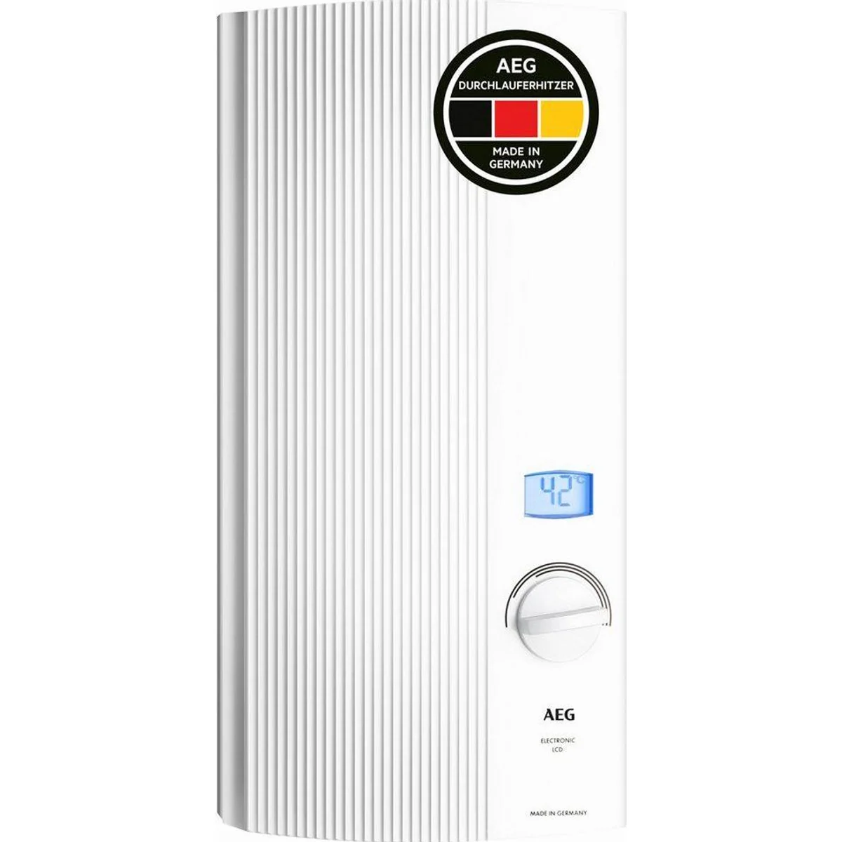 AEG Haustechnik DDLE Durchlauferhitzer, gradgenaue Temperaturwahl, platzsparend, LCD-Display