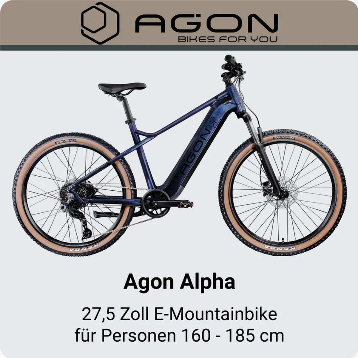 Agon E-Bike Mountainbike Alpha, 10 Gang Shimano Deore, 540 Wh Akku, Heckmotor 2
