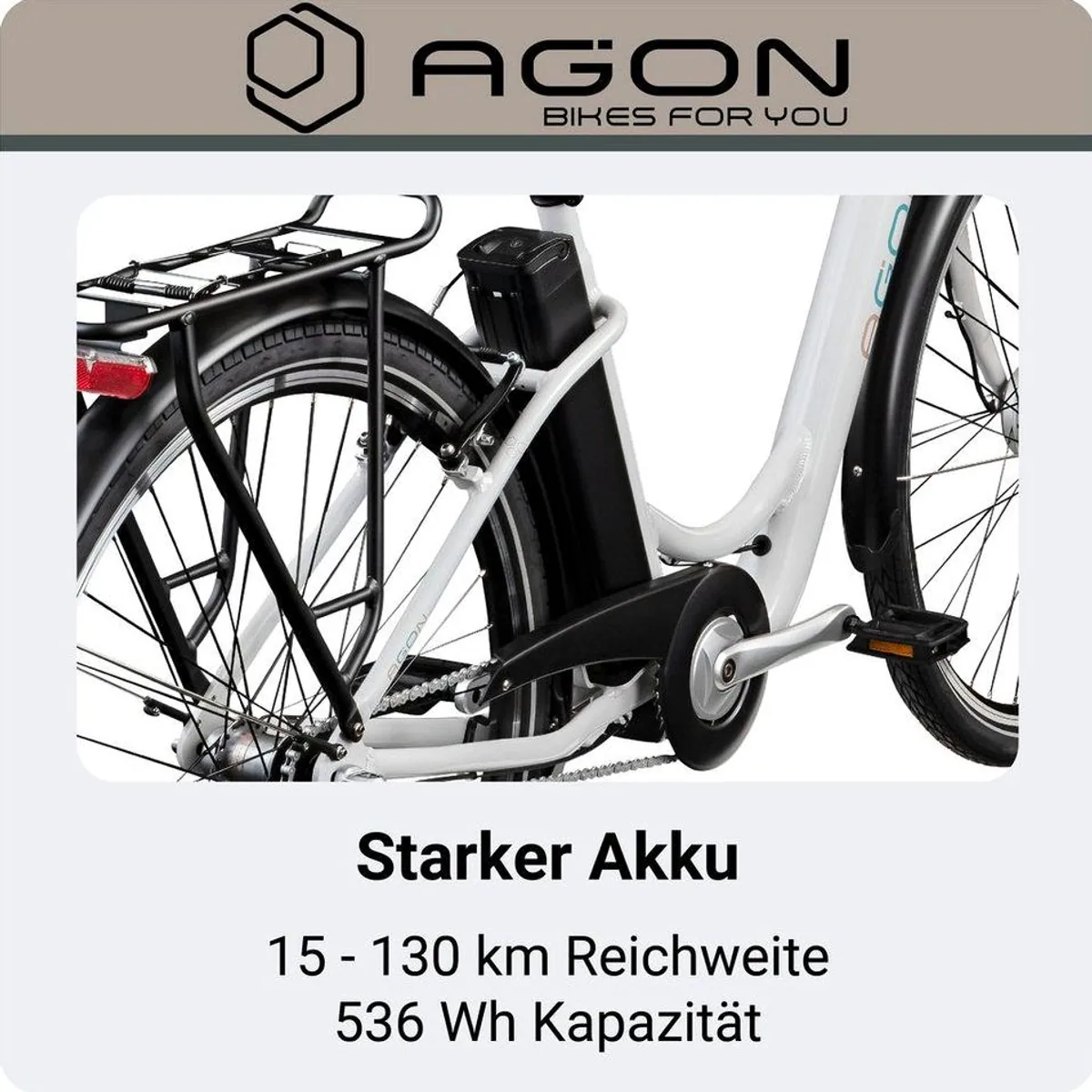 Agon Aurora E-Bike Cityrad, 3 Gang Nabenschaltung, 536 Wh Akkuleistung, für Damen und Herren 3