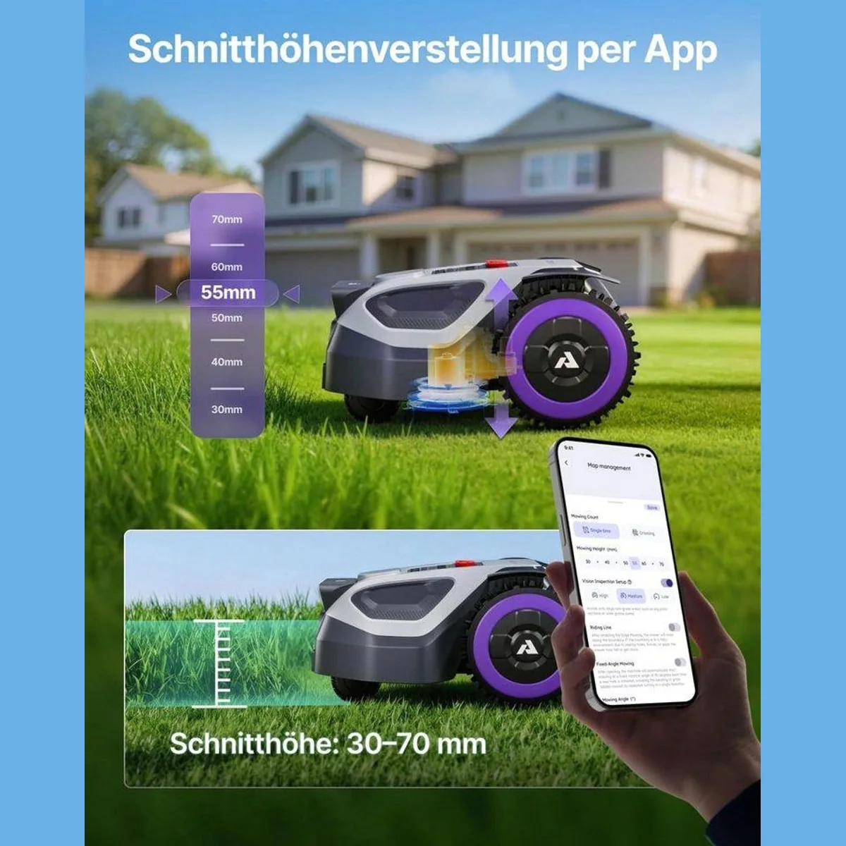ANTHBOT M9 Mähroboter, RTK-Navigation, HDR-Dual-Kamera, KI-Hindernisvermeidung 2