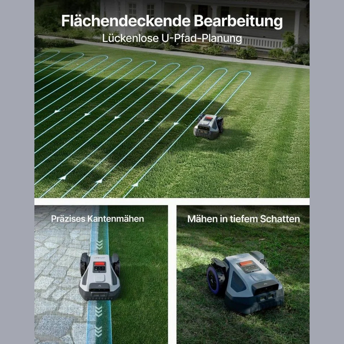 ANTHBOT M9 Mähroboter, RTK-Navigation, HDR-Dual-Kamera, KI-Hindernisvermeidung 3