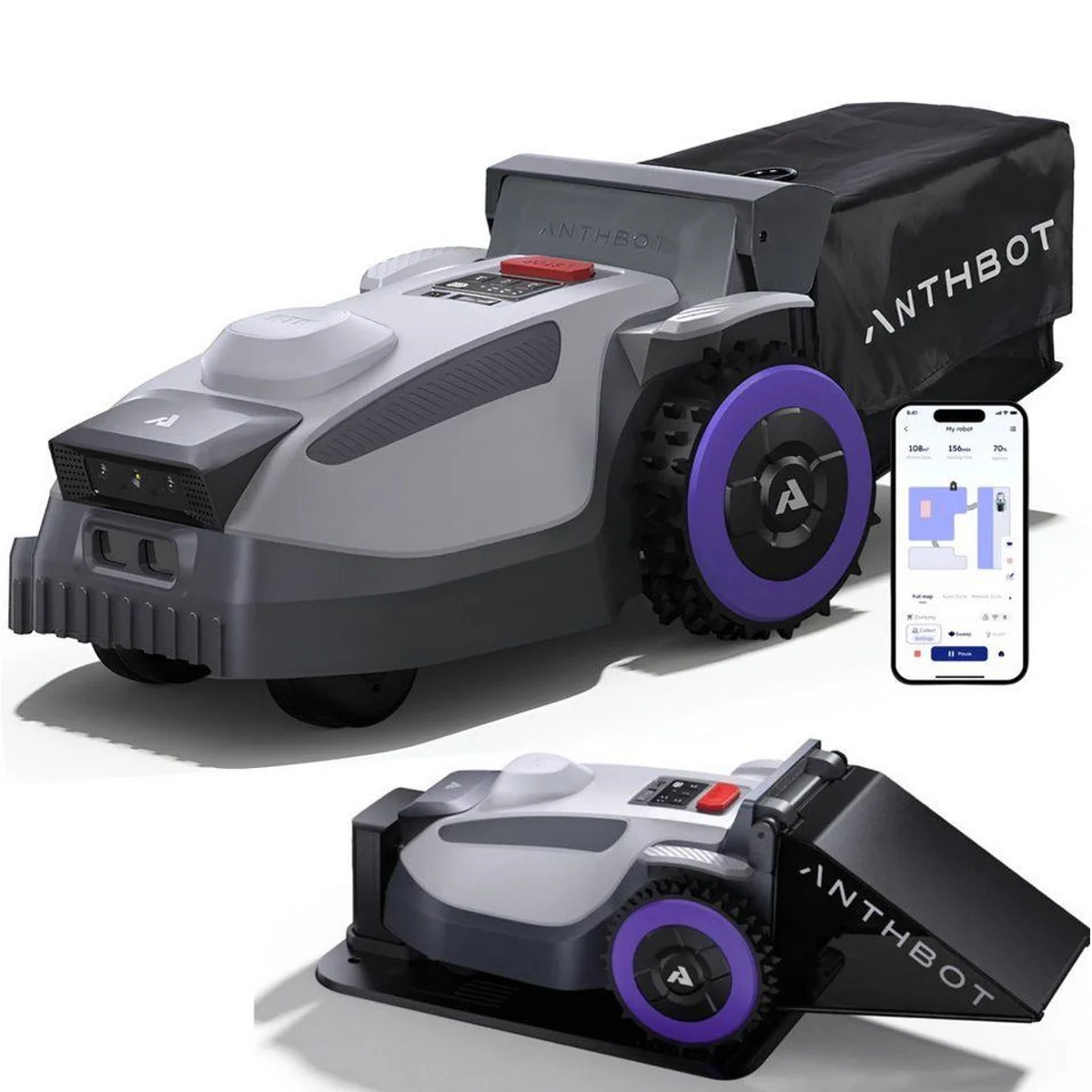 ANTHBOT N8 Mähroboter, 4-in-1, Auto-Entleerung, Dual-Kamera AI — für bis zu 1500 m² Rasenfläche