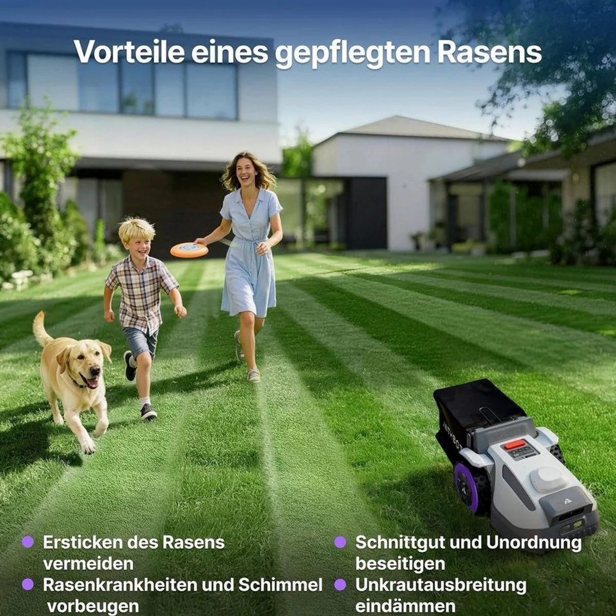 ANTHBOT N8 Mähroboter, 4-in-1, Auto-Entleerung, Dual-Kamera AI — für bis zu 1500 m² Rasenfläche 2