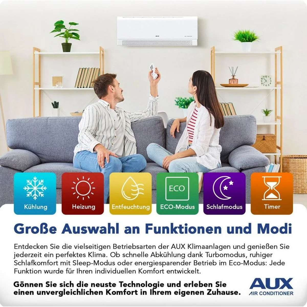 AUX Multi Split Klimaanlage Set, App-Steuerung, R32 Kühlung & Heizung – Ideal für Wohnräume und Büros 3