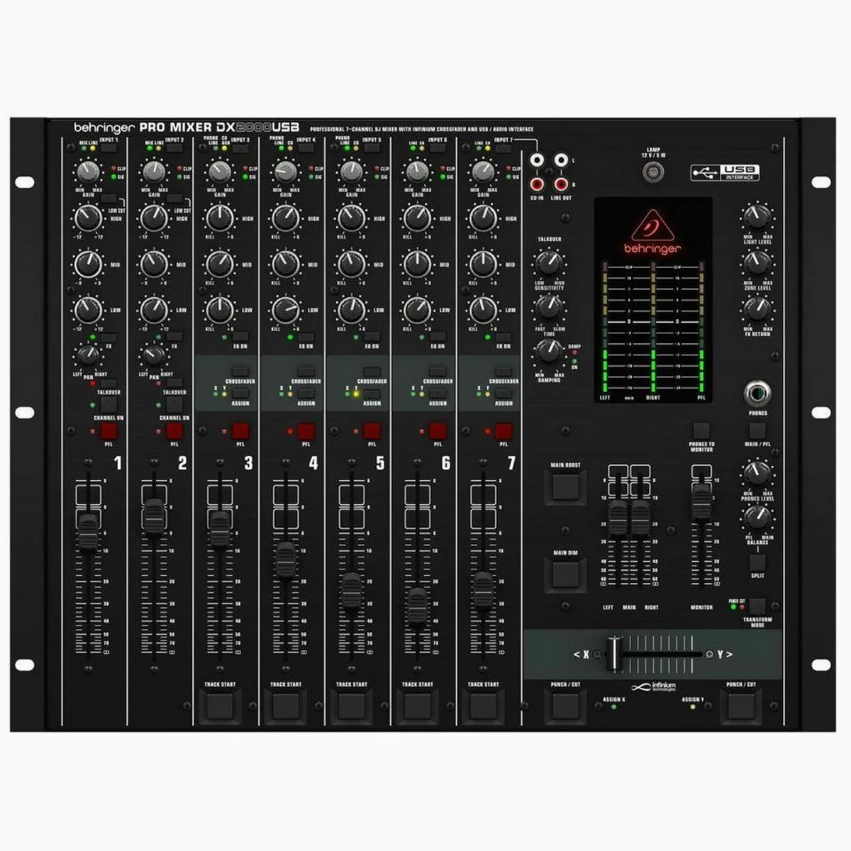 Behringer DX2000USB DJ Mixer, USB-Interface, 5 Dual-Stereoeingänge 2
