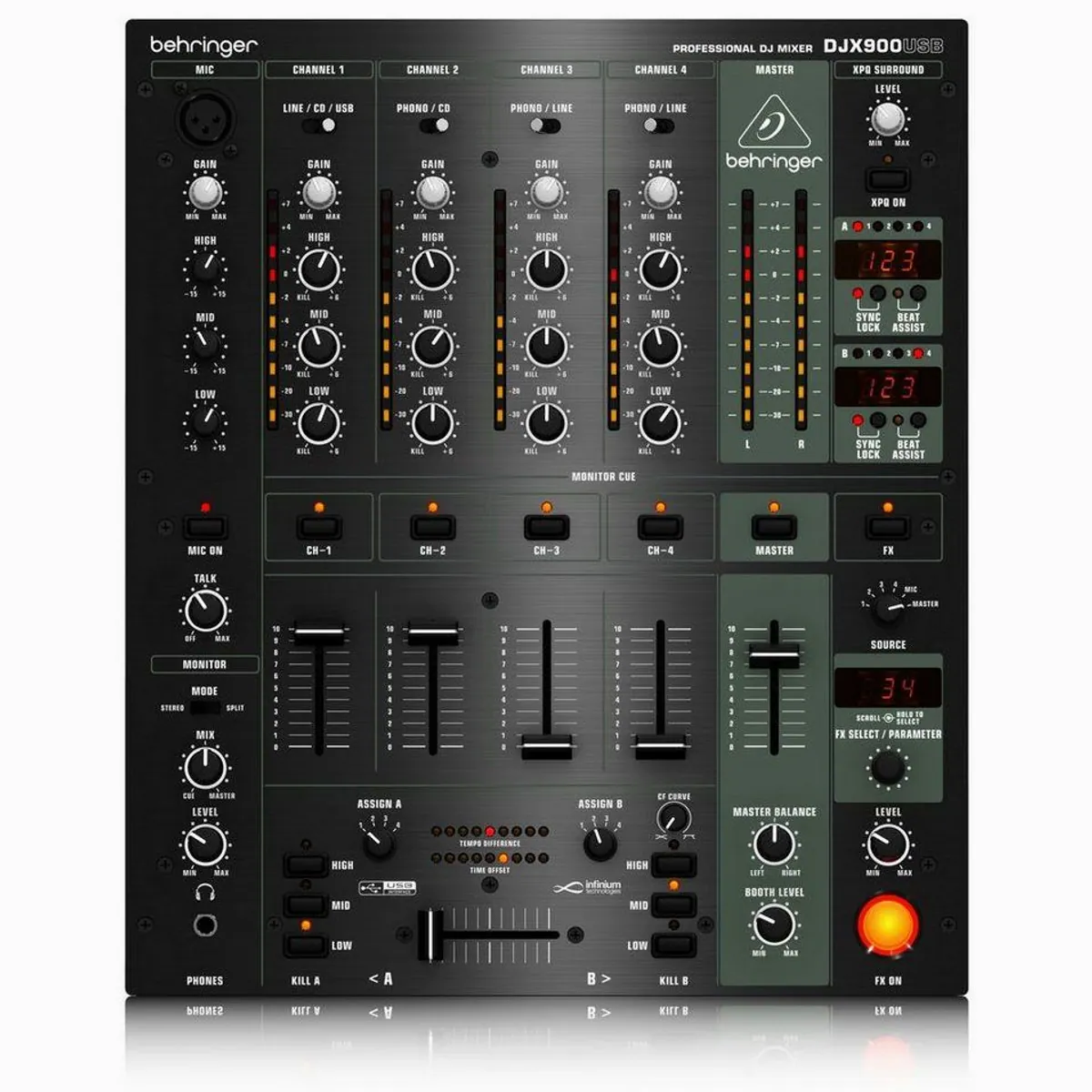 Behringer DJX900USB Mischpult, vielseitig, USB-Anschluss, 3-Band EQ — DJ Mixer-Set 2
