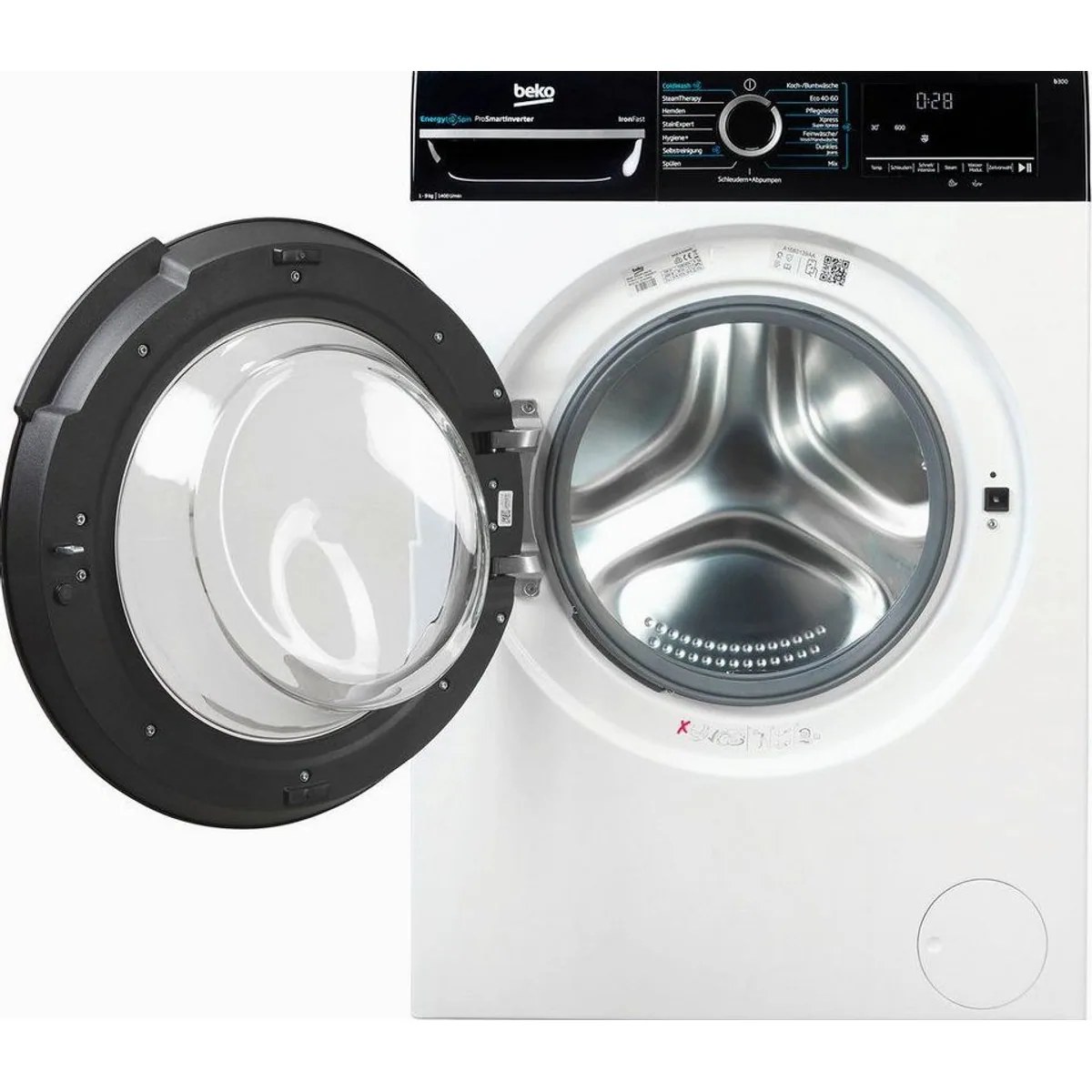 Beko BM3WFU4941W Waschmaschine, 9 kg, 1400 U/min, Energieeffiziente EnergySpin-Technologie 3