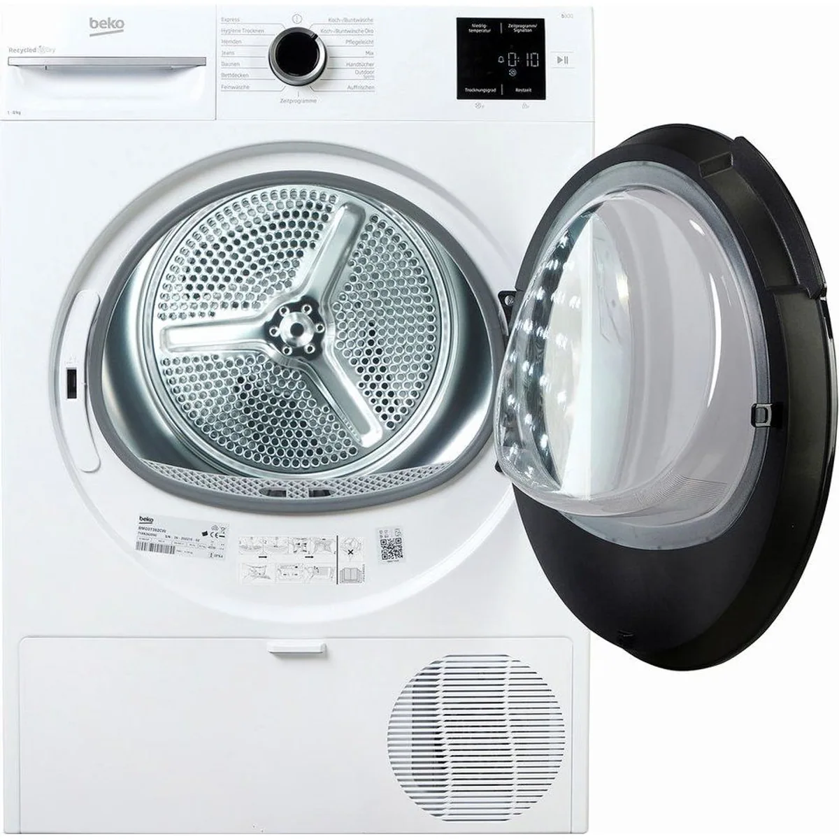 BEKO BMO3T382CW Wärmepumpentrockner, energieeffizient, 8 kg Fassungsvermögen, Aquawave Schontrommel 3