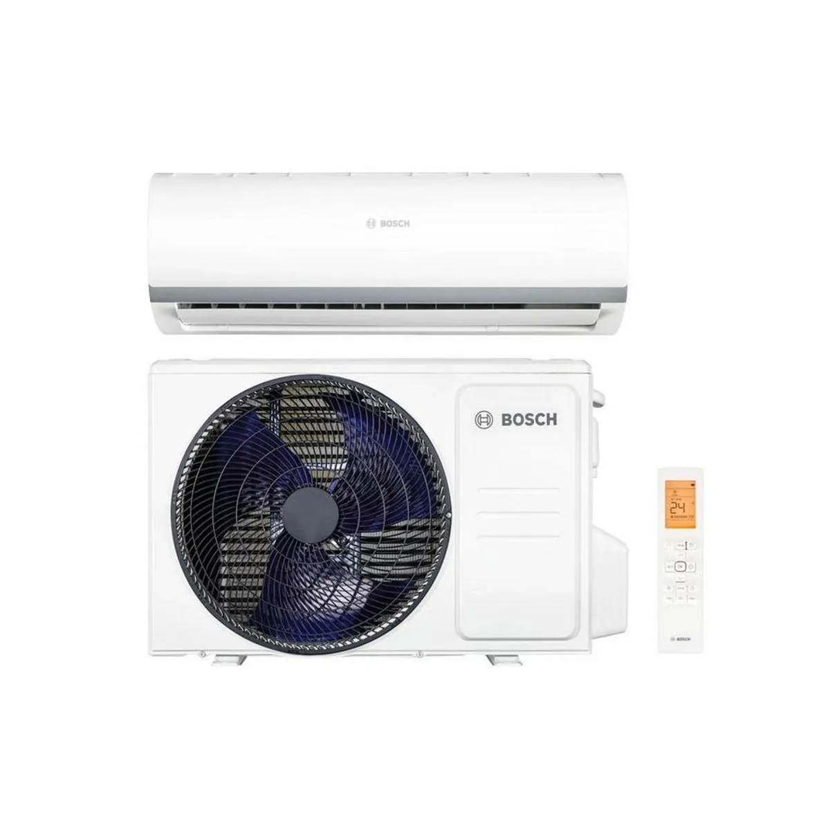 Bosch CL2000 Split-Klimagerät, Invertertechnologie, 5,3 kW Leistung — leise, energieeffizient, vielfältig einsetzbar