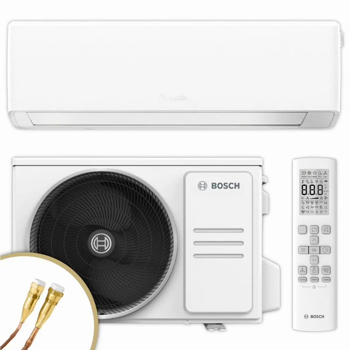 BOSCH Klimagerät CL7000i-Set 20 E, Energieeffizient, Intelligente Steuerung, Elegantes Design
