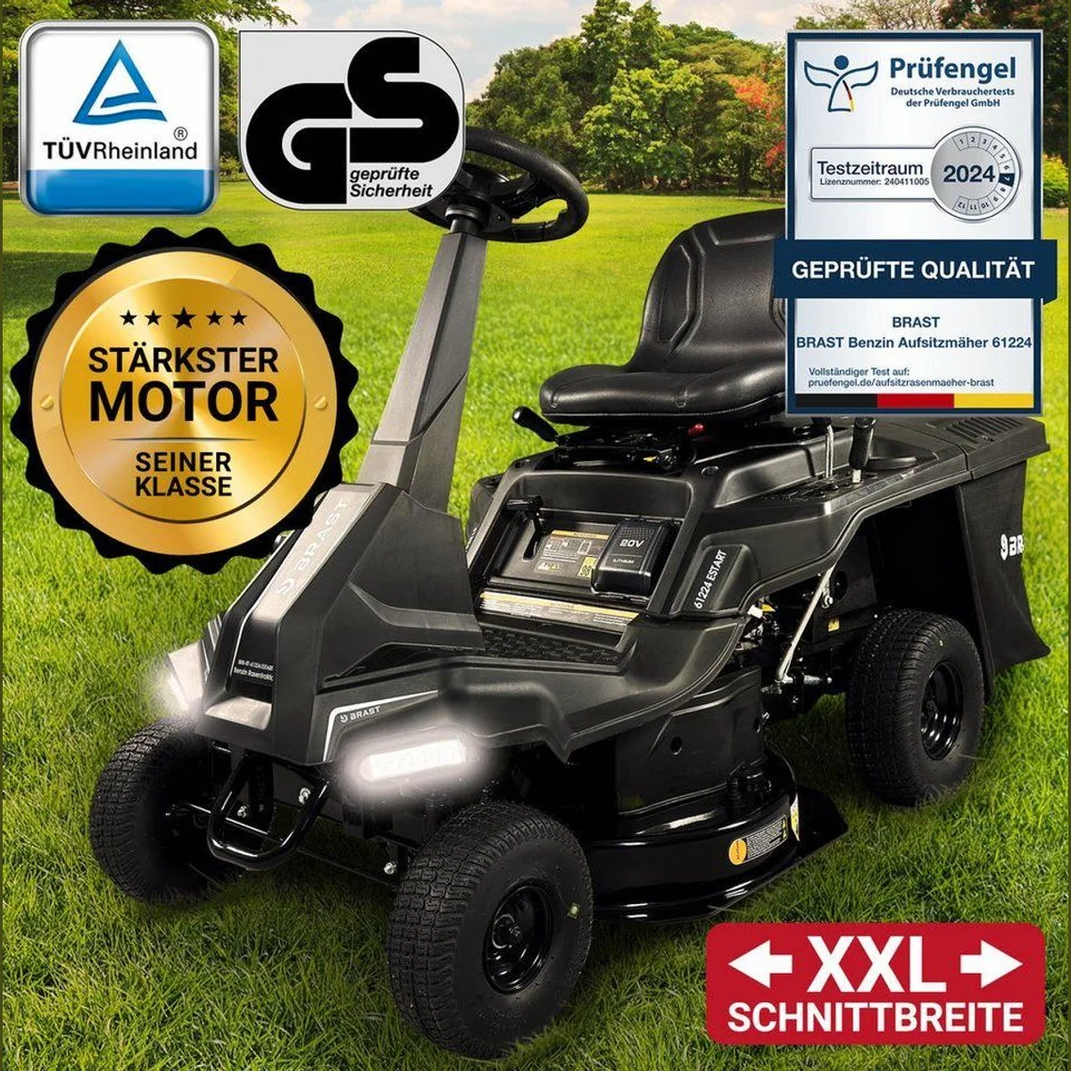 BRAST Rasentraktor 61224 ESTART, 5,15 kW Motor, Elektrostart, 61 cm Schnittbreite 2