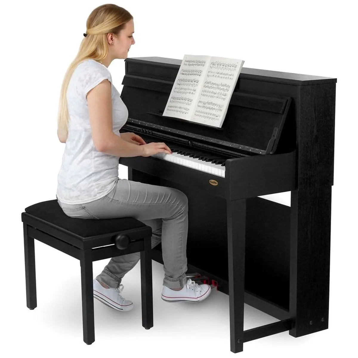 Classic Cantabile UP-1 SM E-Piano Set, 88 gewichtete Tasten, 40 Sounds — inkl. Klavierbank, Kopfhörer & Schule 3