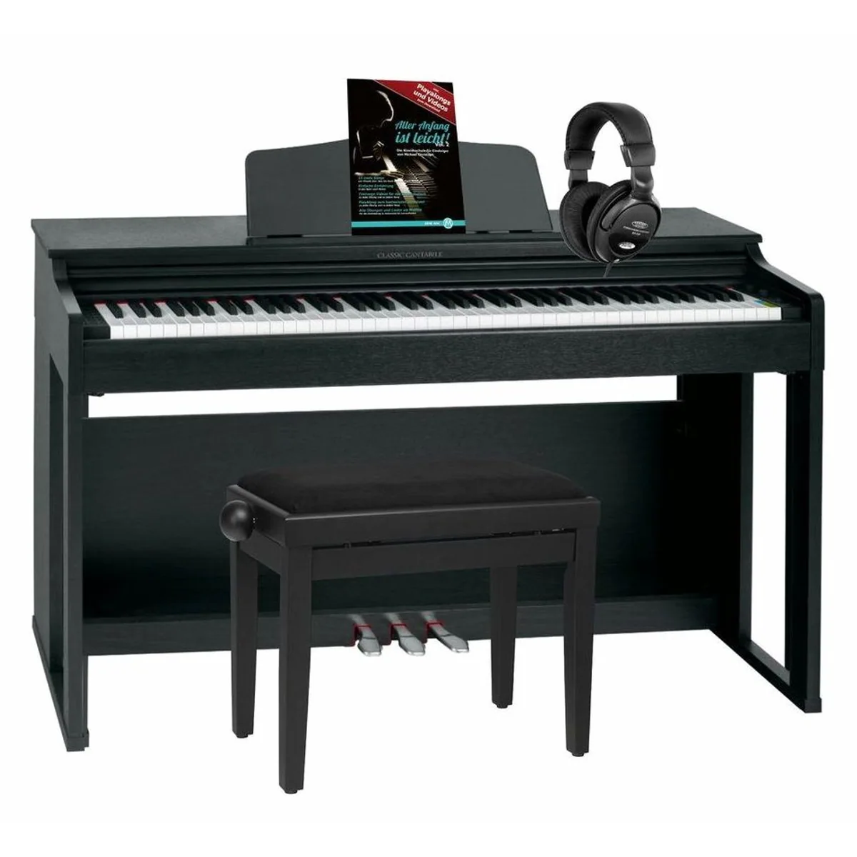 Classic Cantabile DP-230 E-Piano, 88 Tasten, Hammermechanik, USB & MIDI-Anschlüsse