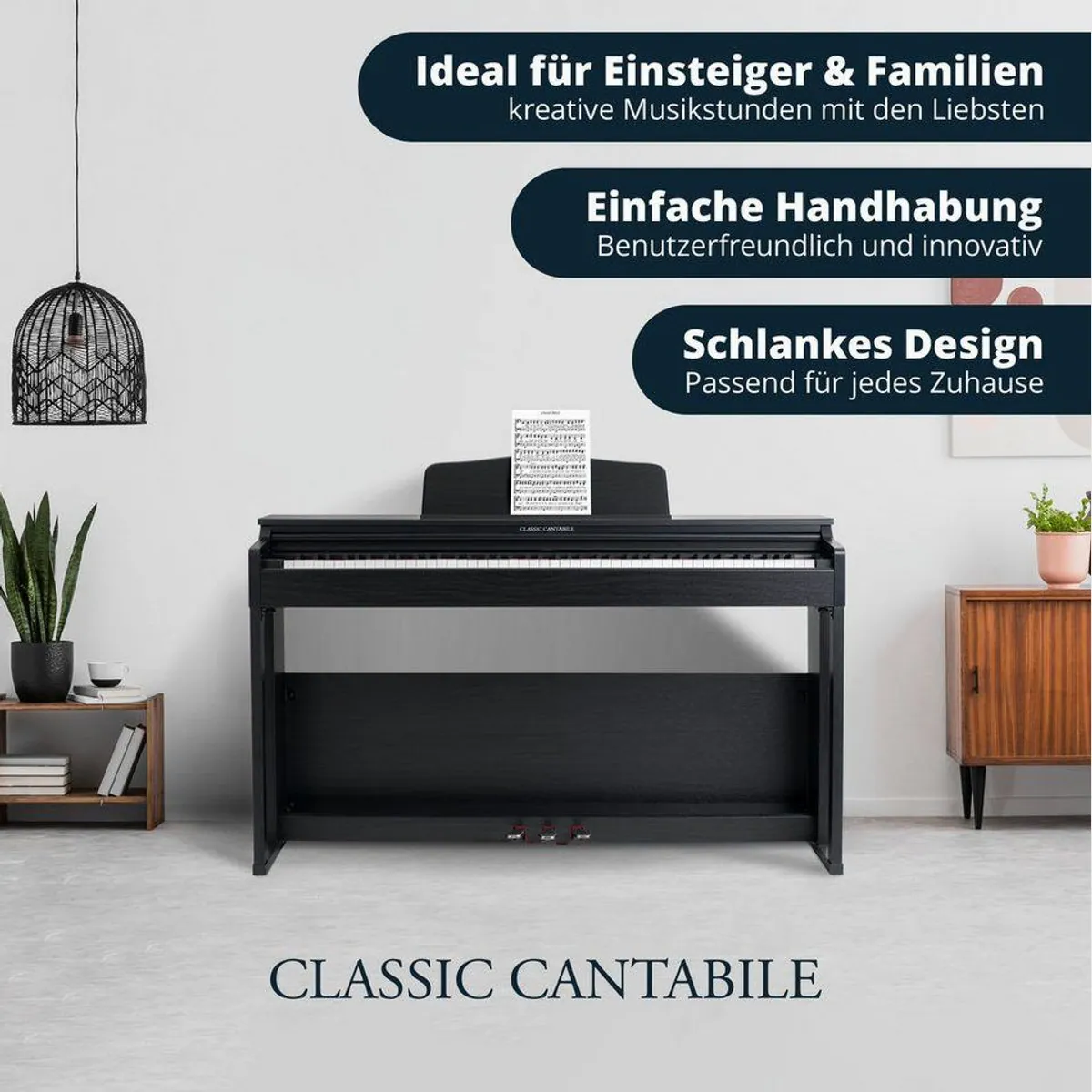 Classic Cantabile DP-230 E-Piano, 88 Tasten, Hammermechanik, USB & MIDI-Anschlüsse 2