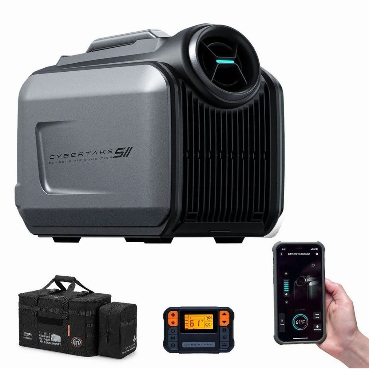 CYBERTAKE S2Pro Outdoor-Klimaanlage, 4-in-1 Funktionalität, 5100 BTU Kühlung — kompakt, mobil, vielseitig
