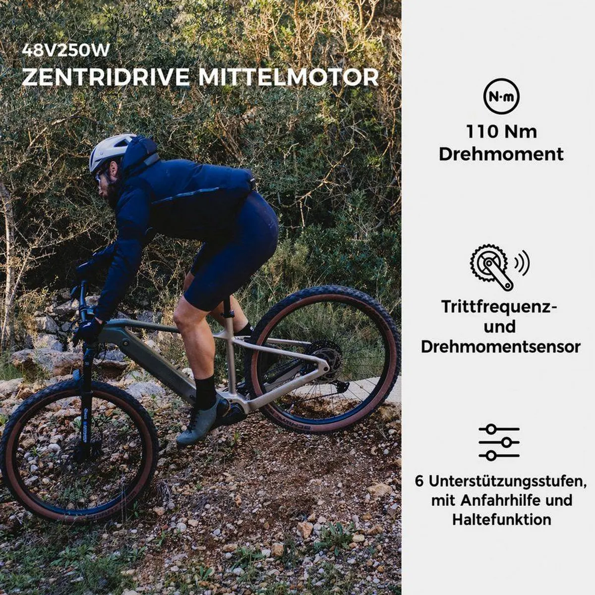DERUIZ E-Bike Mountainbike Dolomit 29 Zoll, leistungsstarker Samsung-Akku, 11-Gang Schaltung 3