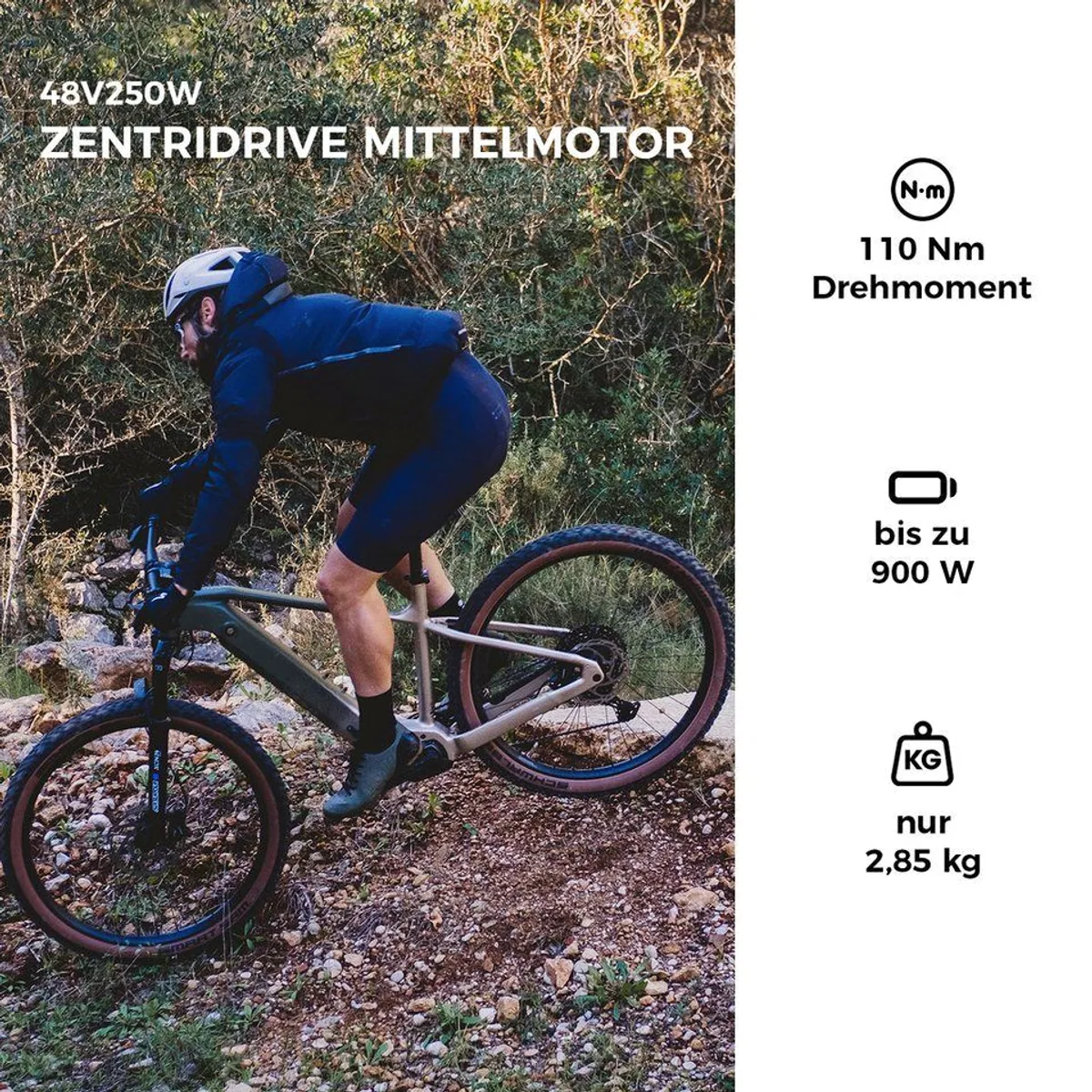 DERUIZ E-Bike Mountainbike Dolomit 29 Zoll, 110 Nm Mittelmotor, 180 km Reichweite 3