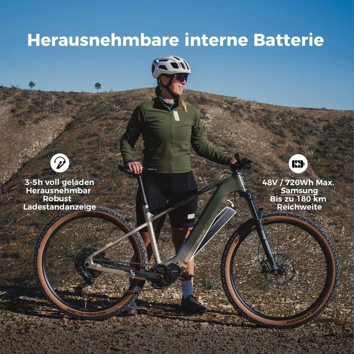 DERUIZ E-Bike Mountainbike Dolomit 29 Zoll, 110 Nm Mittelmotor, 180 km Reichweite 4