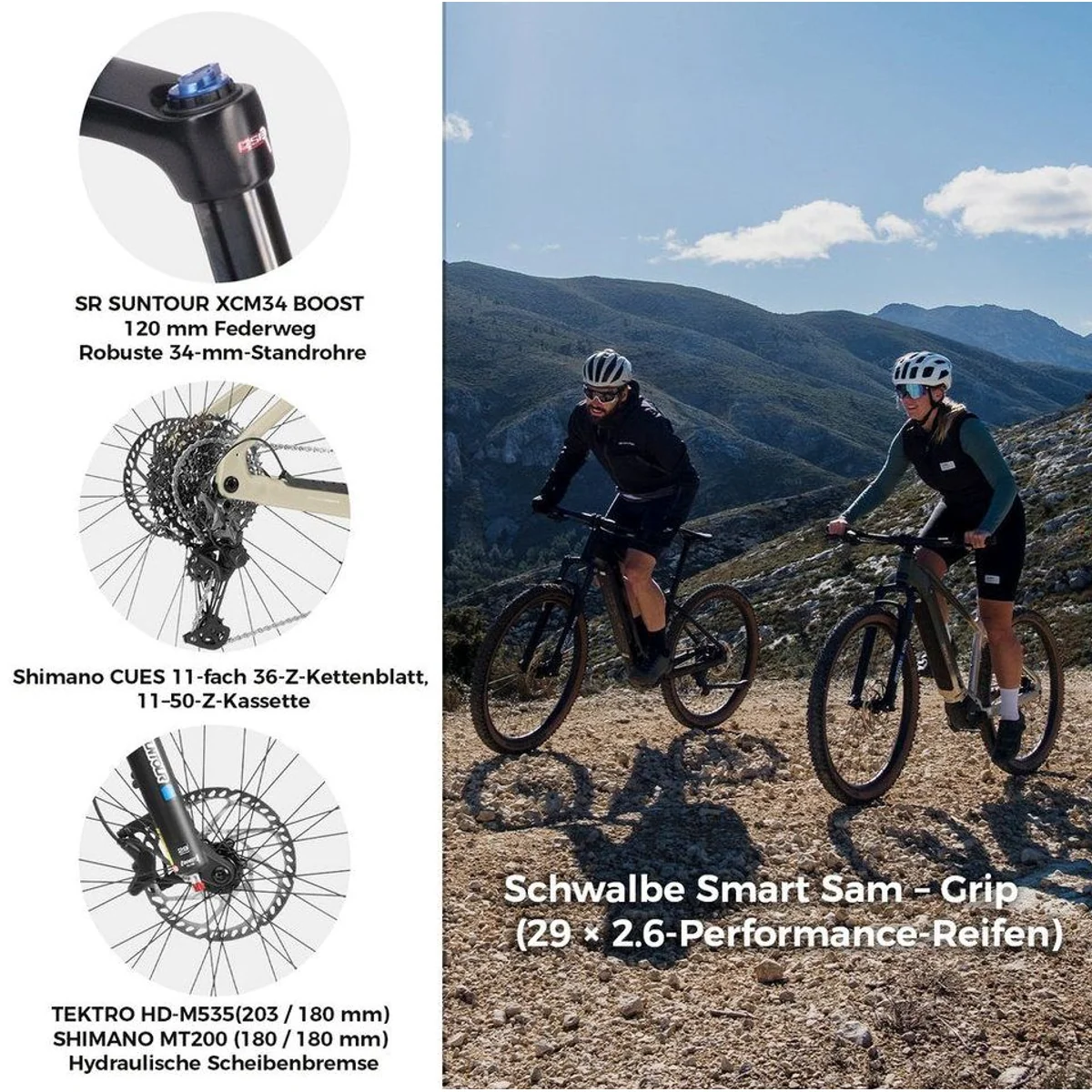 DERUIZ E-Bike Mountainbike Dolomit 29 Zoll, 110 Nm Mittelmotor, 180 km Reichweite 5
