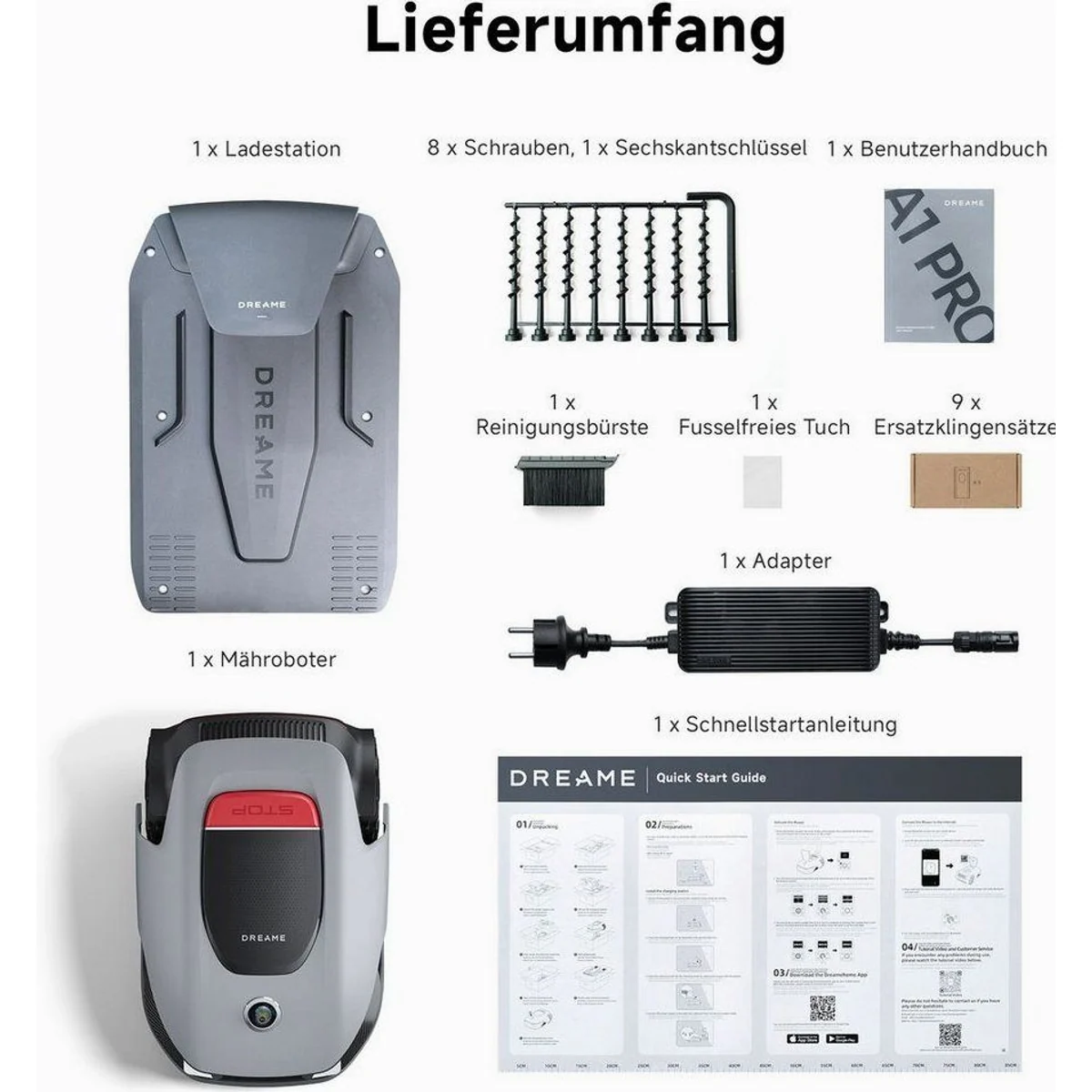 Dreame Mower A1 Pro, Intelligente Rasenpflege, U-förmige Mähstrategie, duales Kartenmanagement 3