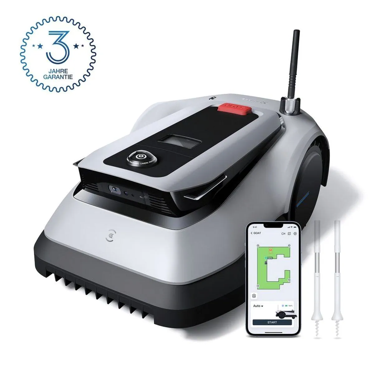 ECOVACS GOAT G1-800 Rasenmähroboter, intelligente 3D-Hindernisvermeidung, für Rasenflächen bis 800 m²