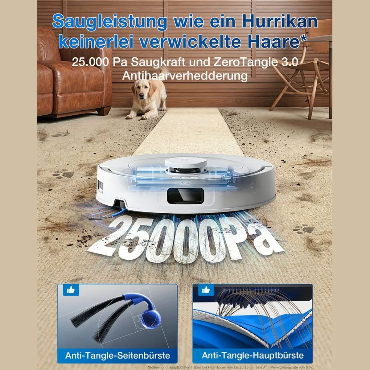 ECOVACS DEEBOT T30e Omni Saugroboter, 25.000 Pa Saugkraft, OZMO Turbo 2.0 Wischen 2