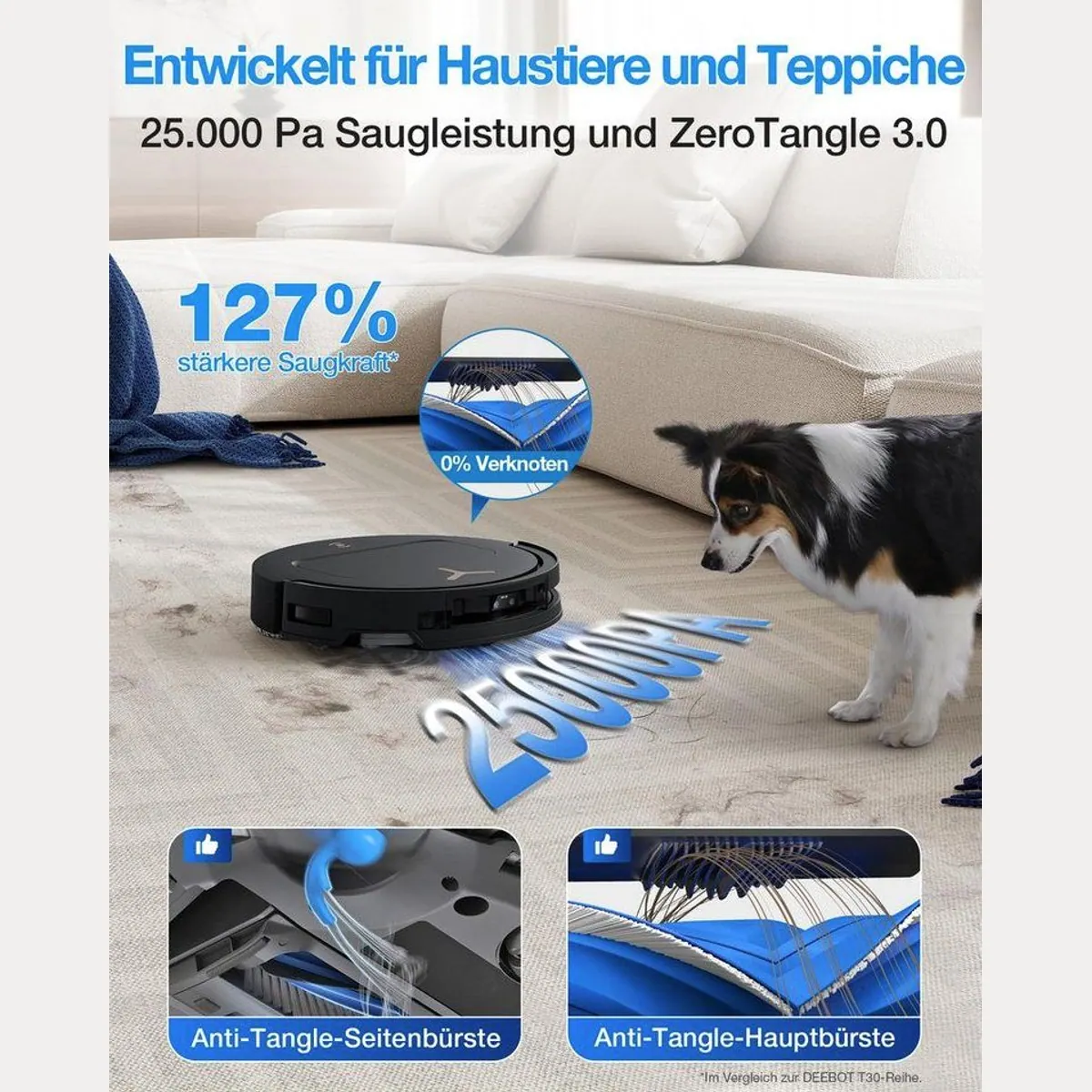ECOVACS DEEBOT T50 Pro Omni Gen3, 25000 Pa Saugleistung, ultradünnes Design, innovative Reinigungstechnologien 2