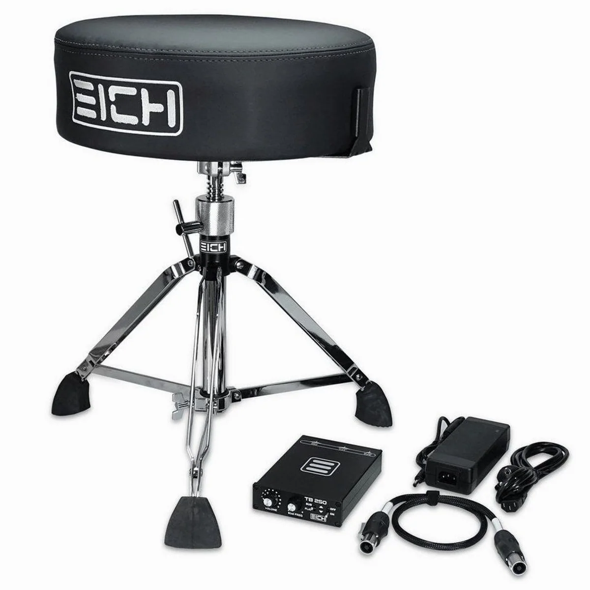 Eich Amplification DBC400R Subwoofer-Hocker, Bass-Shaker, höhenverstellbar, inkl. Taschen-Set 3