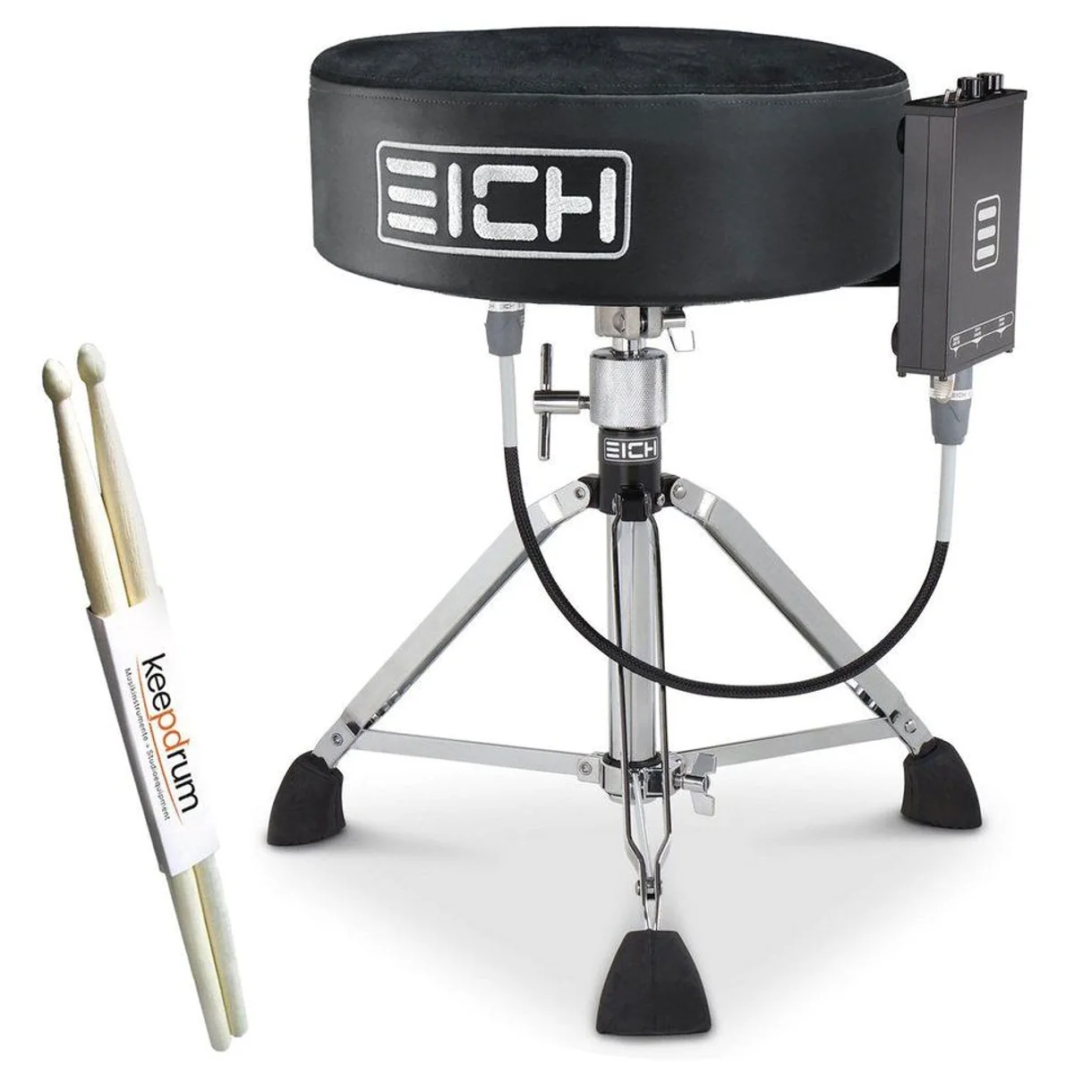Eich DBC400R Subwoofer-Hocker, Vibrationserlebnis, Robuste Konstruktion, Integrierter Vorverstärker