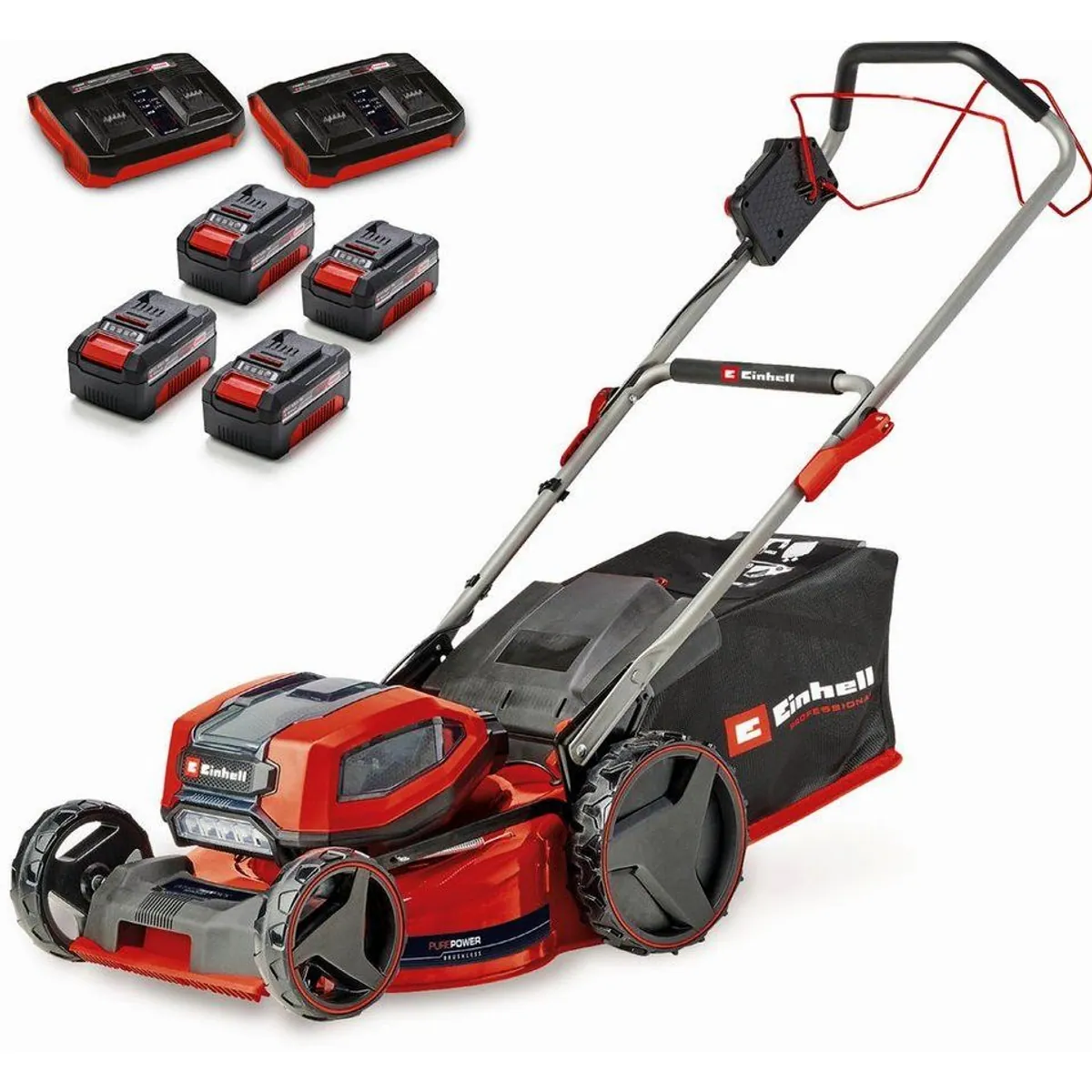 Einhell GP-CM 36/47 S Li BL Akku-Rasenmäher, 4x 4,0 Ah Akku, 47 cm Schnittbreite