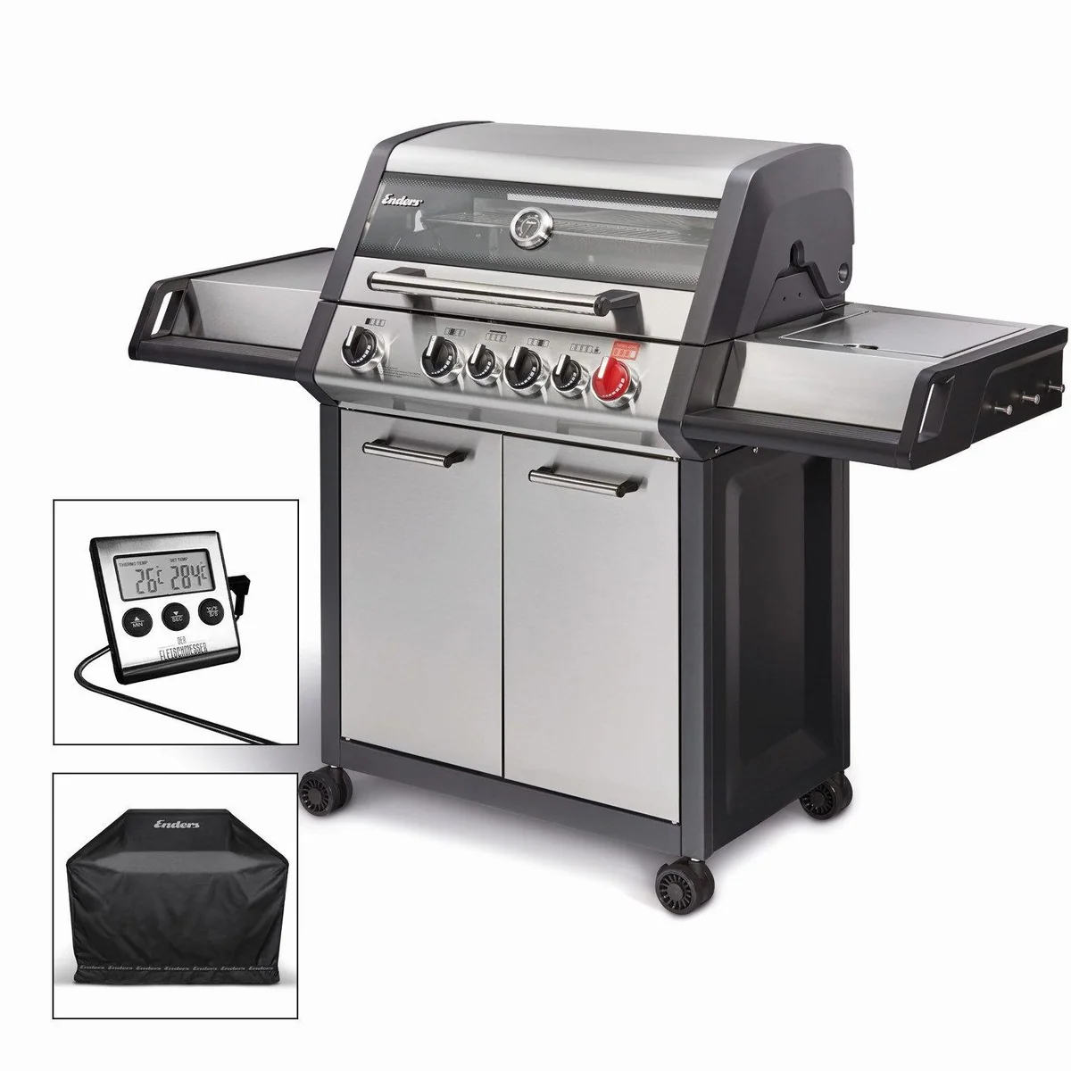 Enders Monroe Pro 4 SIK Turbo, Edelstahl-Design, Turbo Zone, Infrarot-Brenner