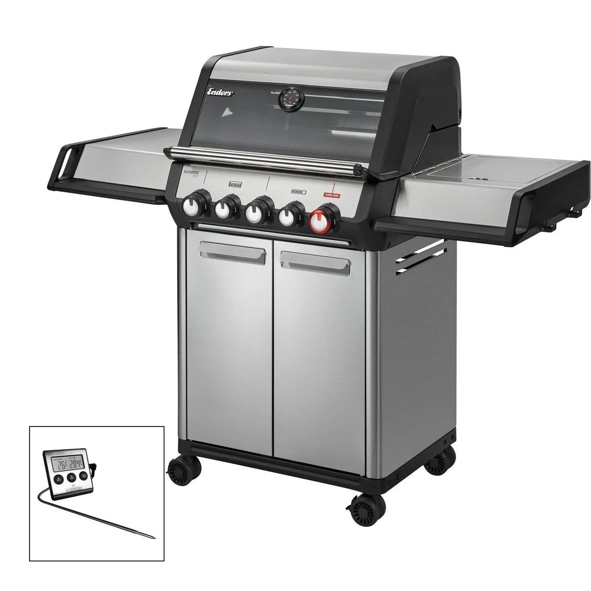 Enders Gasgrill Monroe Pro 3 SIKR Turbo, Präzise Temperaturkontrolle, Robuste Materialien, Umfangreiches Zubehör