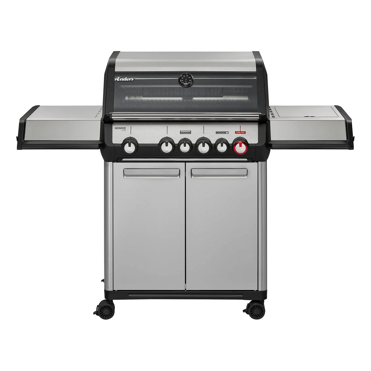 Enders Gasgrill Monroe Pro 4 SIKR Turbo, 4 Brenner, Edelstahl, Turbo Zone 2