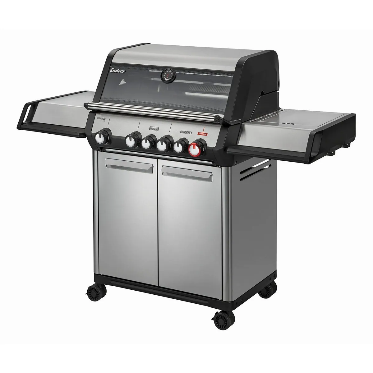 Enders Gasgrill Monroe Pro 4 SIKR Turbo, 4 Brenner, Edelstahl, Turbo Zone 3