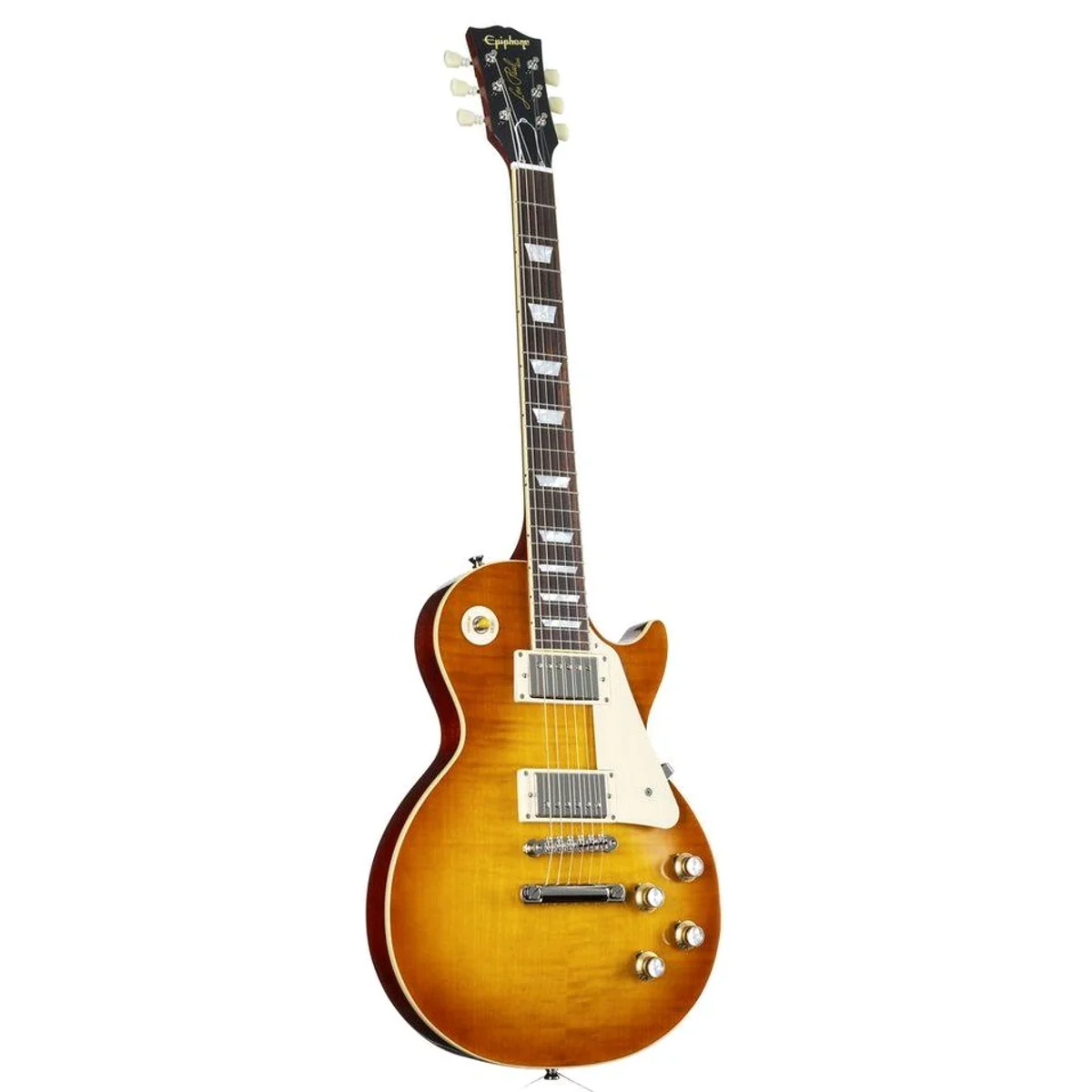 Epiphone 1960 Les Paul Standard Reissue, Mahagoni-Korpus, AAA-Riegelahornfurnier — Iced Tea Burst