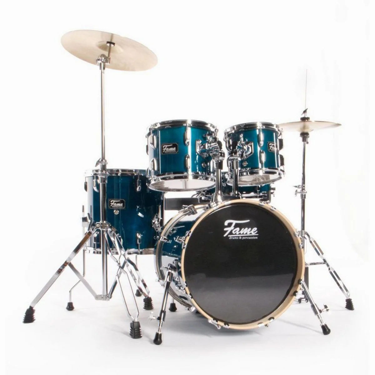 FAME Jungle Set Schlagzeug, 16 Zoll BassDrum, 9-lagiges Ahornholz — inklusive Becken und Zubehör 2