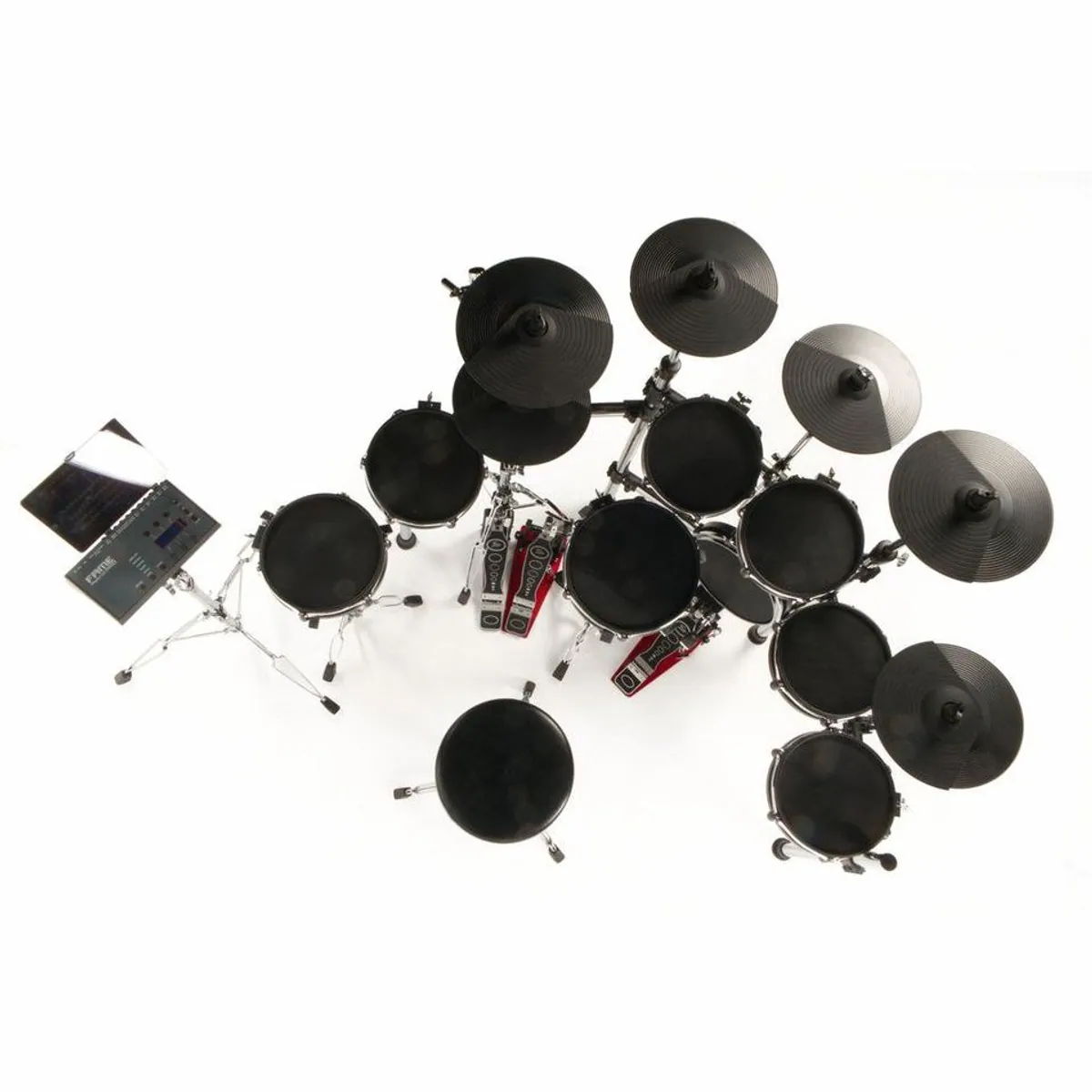 FAME Hybrid Pro XT Chrome E-Drum Set, vielseitige Pads, robuste Hardware, stilvolles Design