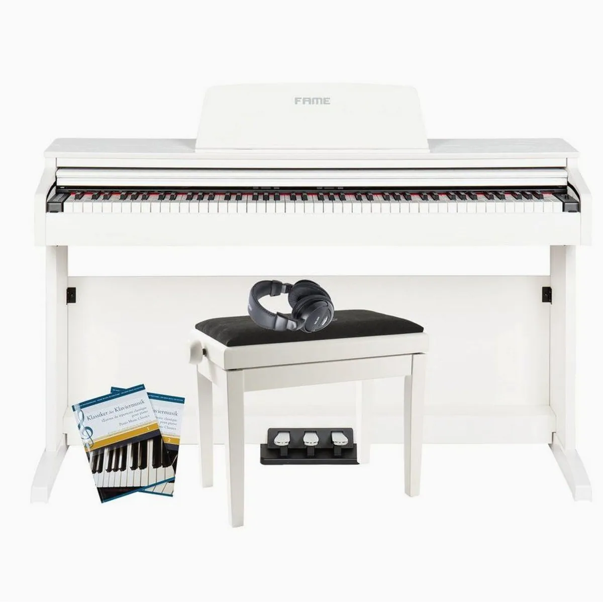 FAME DP-2000 WH Digitalpiano Set, 88 Tasten Hammermechanik, inklusive Zubehör