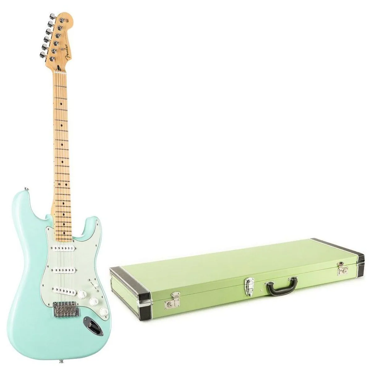 Fender LTD Player Strat SFG E-Gitarre, vielseitiges Design, ideal für Einsteiger — Set mit Case