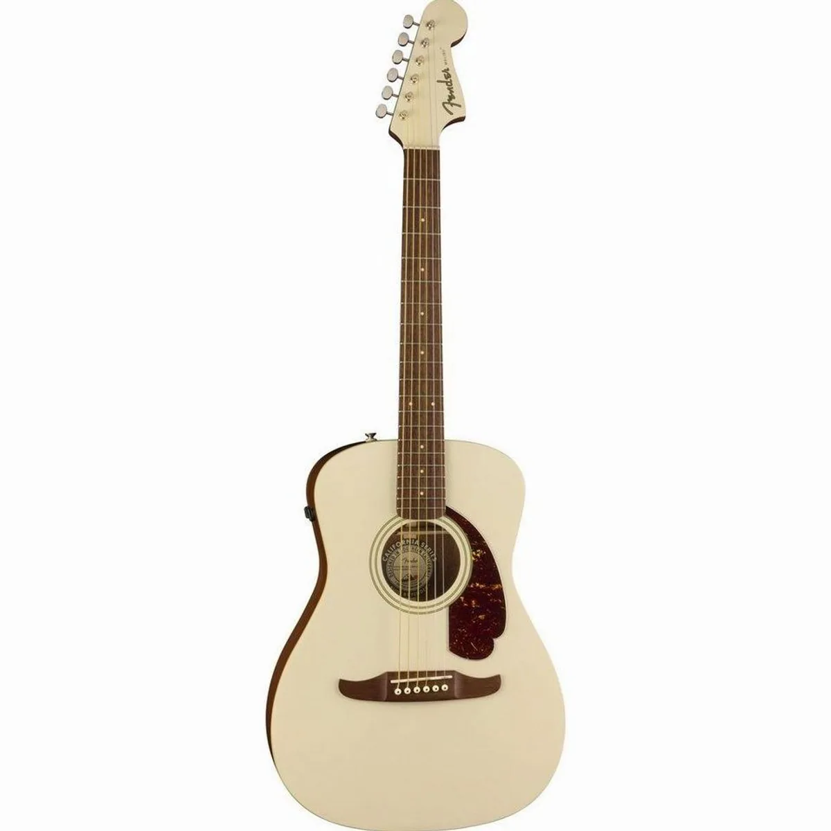 Fender Malibu Player WN Olympic White, kompakte Westerngitarre, edle Materialien, Fishman Pickup
