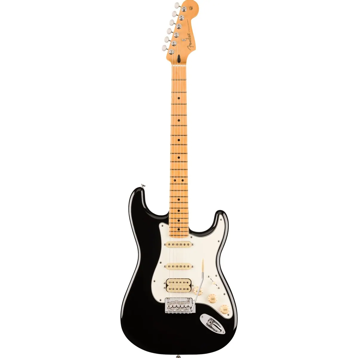 Fender Player II Stratocaster HSS MN Black, Erle-Korpus, Ahorn-Hals, vielseitige Pickup-Konfiguration