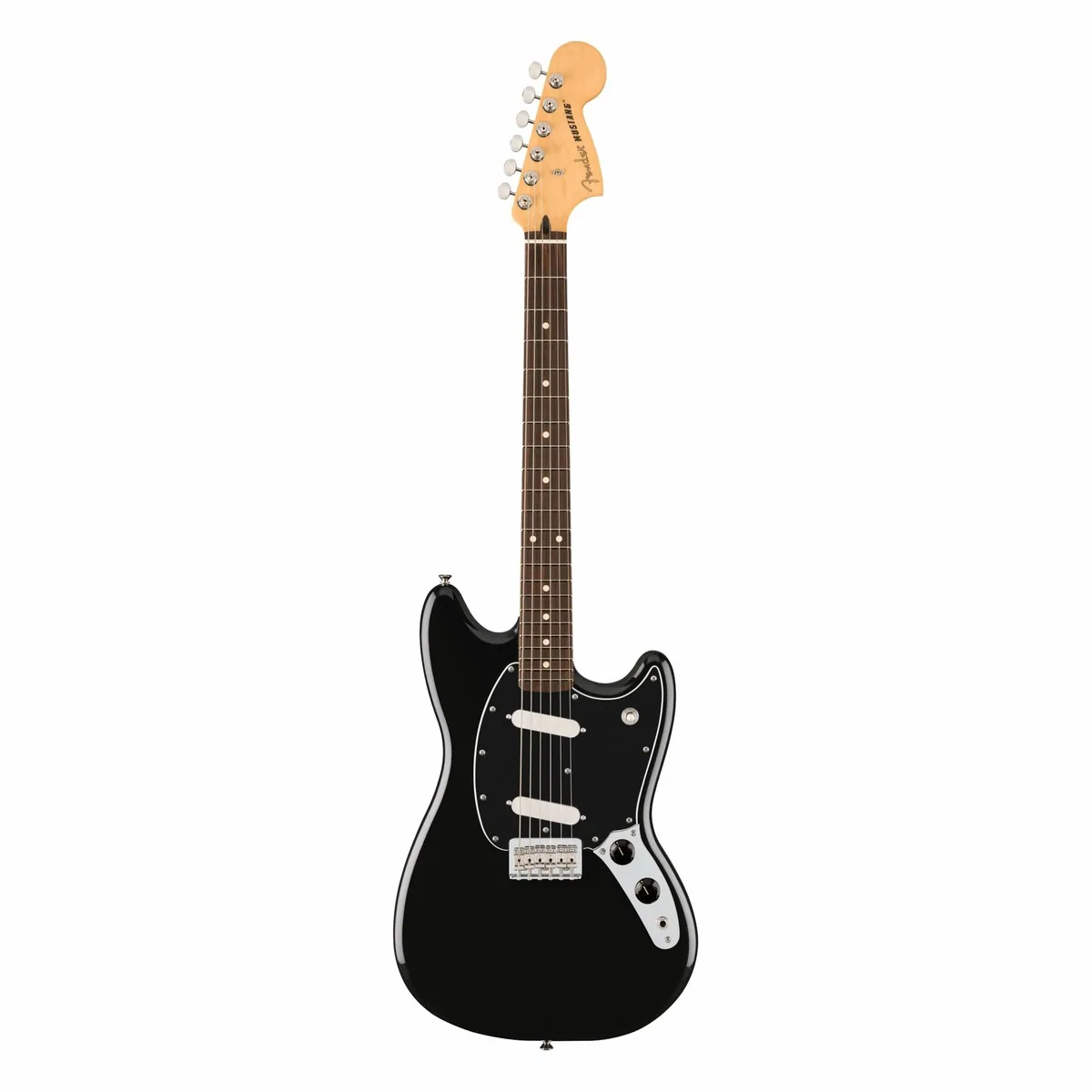 Fender Player II Mustang RW Black, Offset-Korpus, Alnico V Tonabnehmer — E-Gitarre