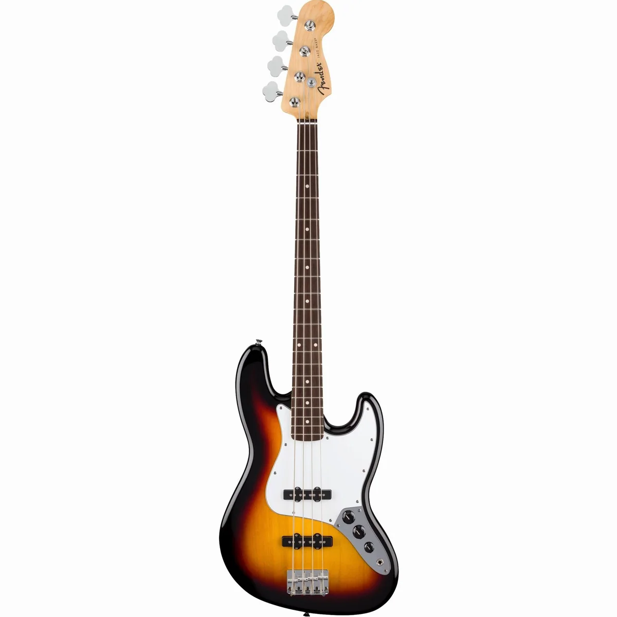 Fender Standard Jazz Bass LRL, Offset-Design, 4-Saiter E-Bass — Pappel-Holzkorpus, Ahornhals, 3-Color Sunburst