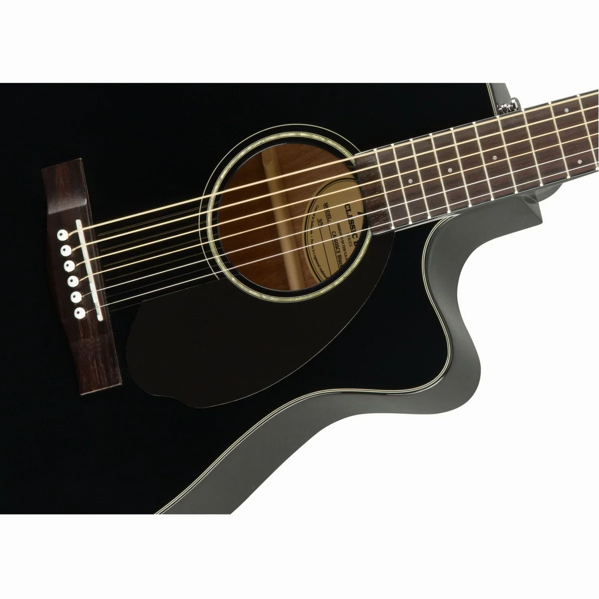 Fender CC-60SCE Black Westerngitarre, massive Fichtendecke, Fishman Tonabnehmer 4