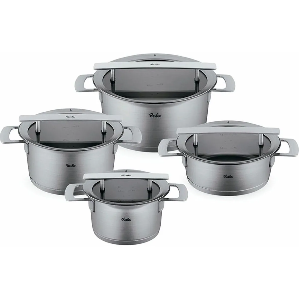 Fissler Phi Collection Topf-Set, Edelstahl 18/10, 4-teilig — Multifunktional, Innovativ, Made in Germany