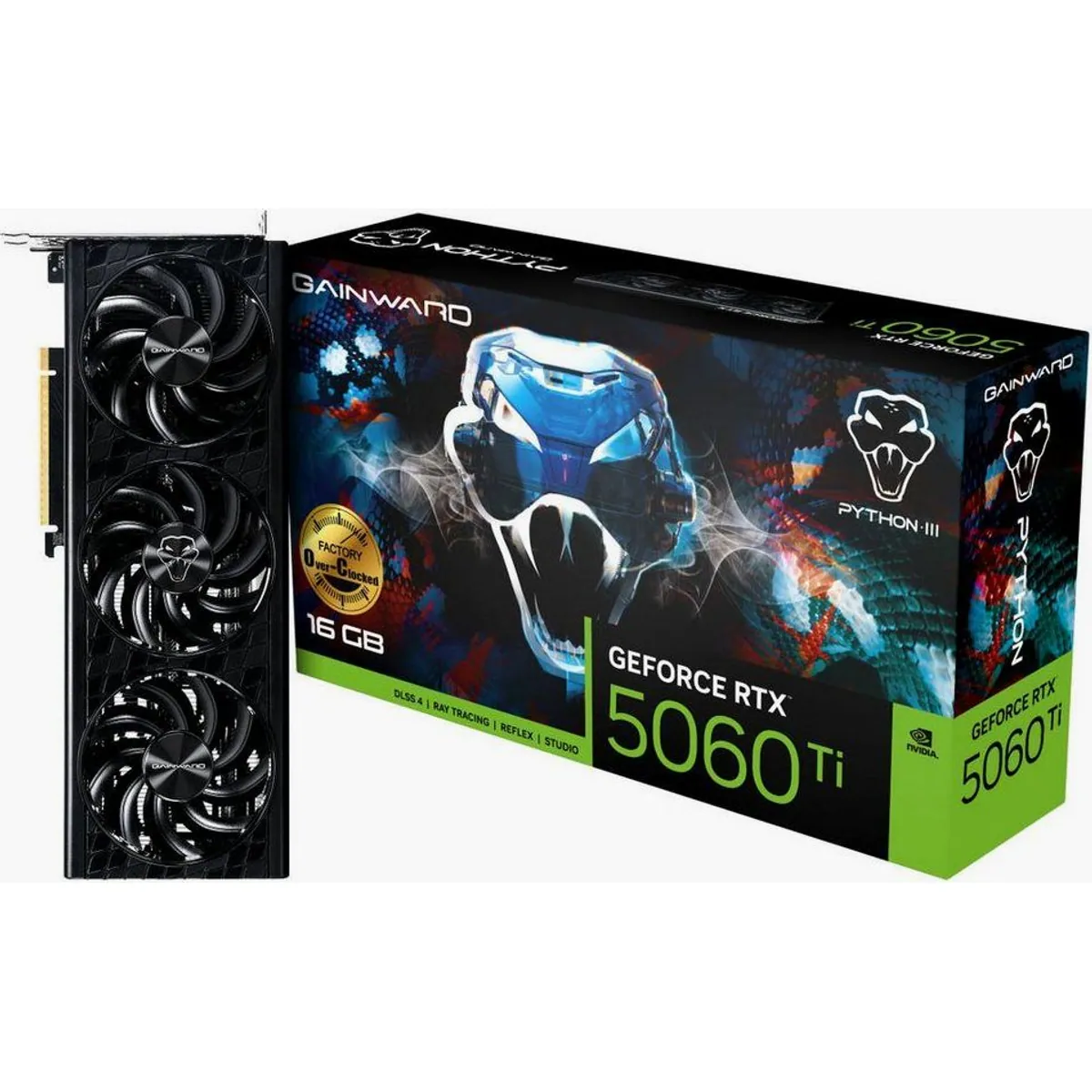 Gainward GeForce RTX 5060 Ti Python III OC, Triple-Fan-Kühlsystem, 16 GB GDDR7