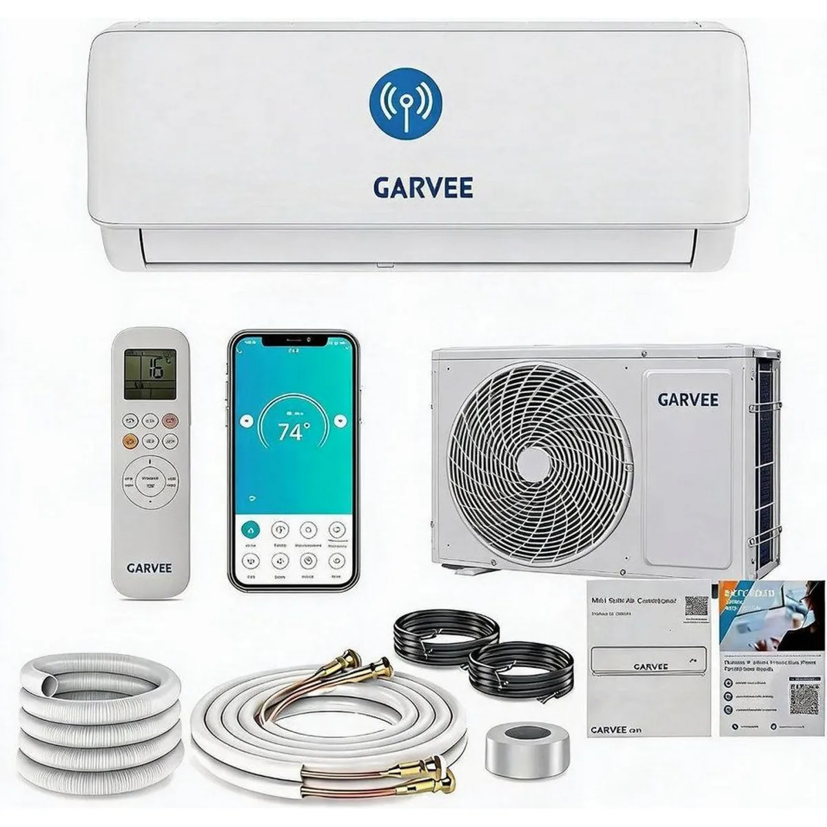 GarveeMore Split-Klimagerät 18000BTU, hohe Energieeffizienz, intelligente WLAN-Steuerung, leiser Betrieb