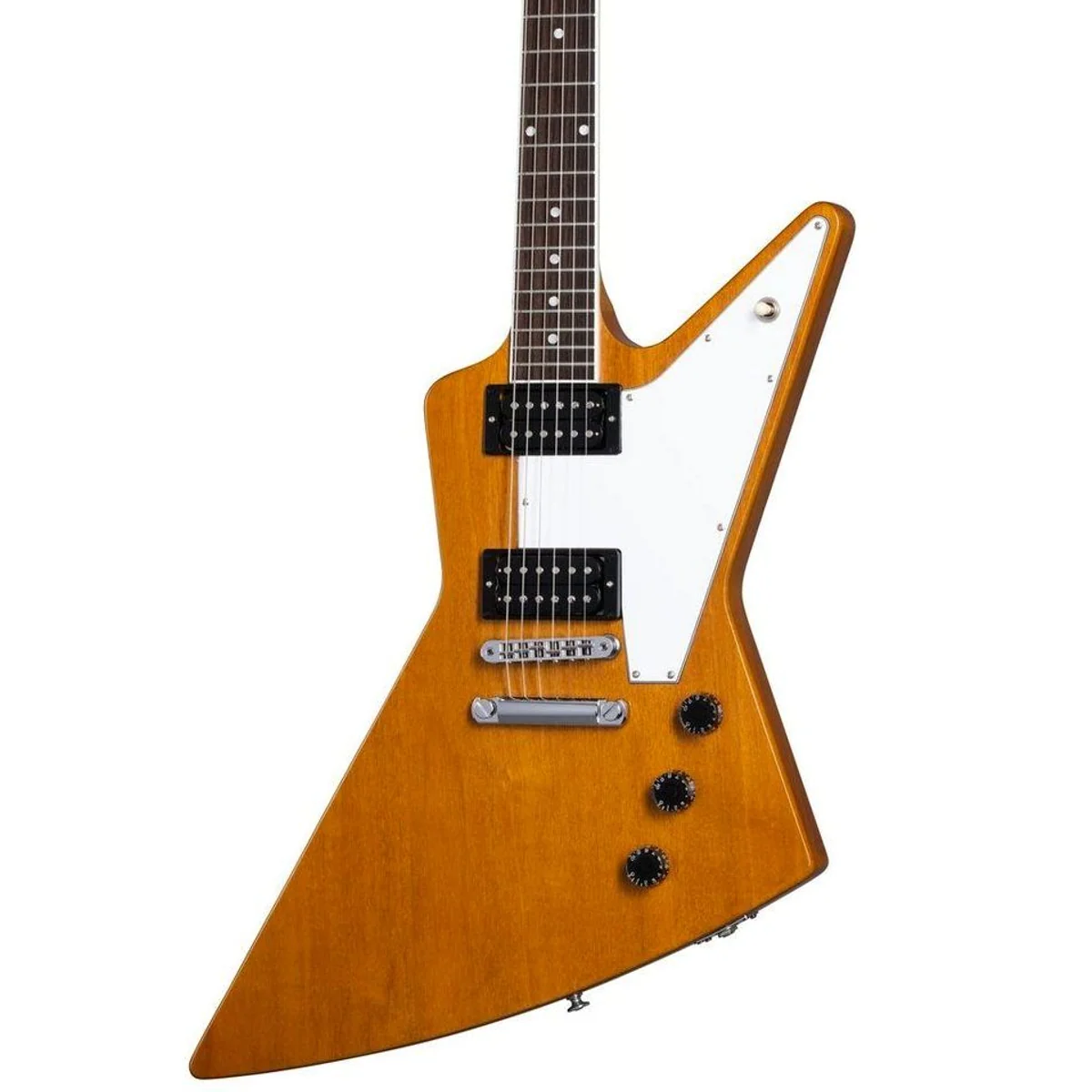 Gibson 70s Explorer Antique Natural, edles Mahagoni, kraftvolle Humbucker — E-Gitarre 3