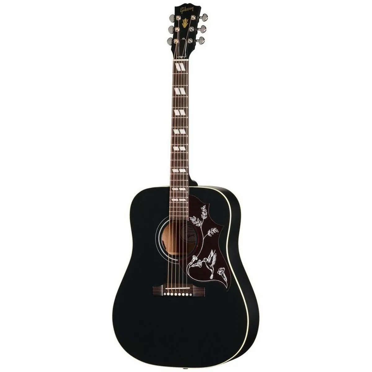 Gibson Hummingbird Special Satin Ebony, Massive Hölzer, Kunstvolles Design